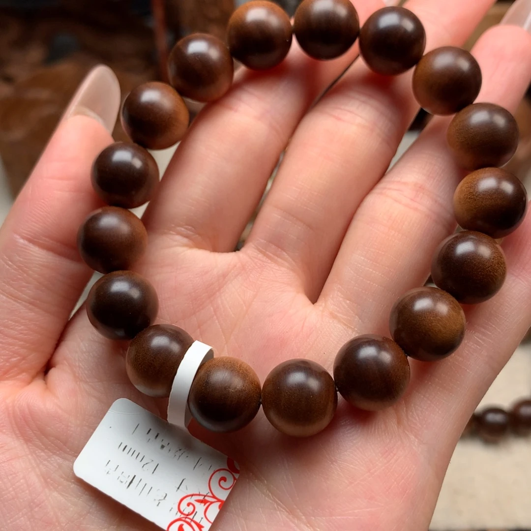 檀香木手串/手链老山檀香1.2焦糖黑肉沉水檀香王
