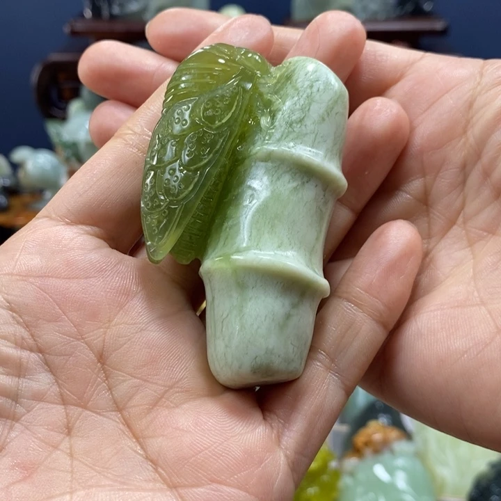 未镶嵌蛇纹石玉珠宝奇石猪***享