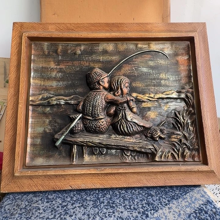 中古框画有瑕疵破损已