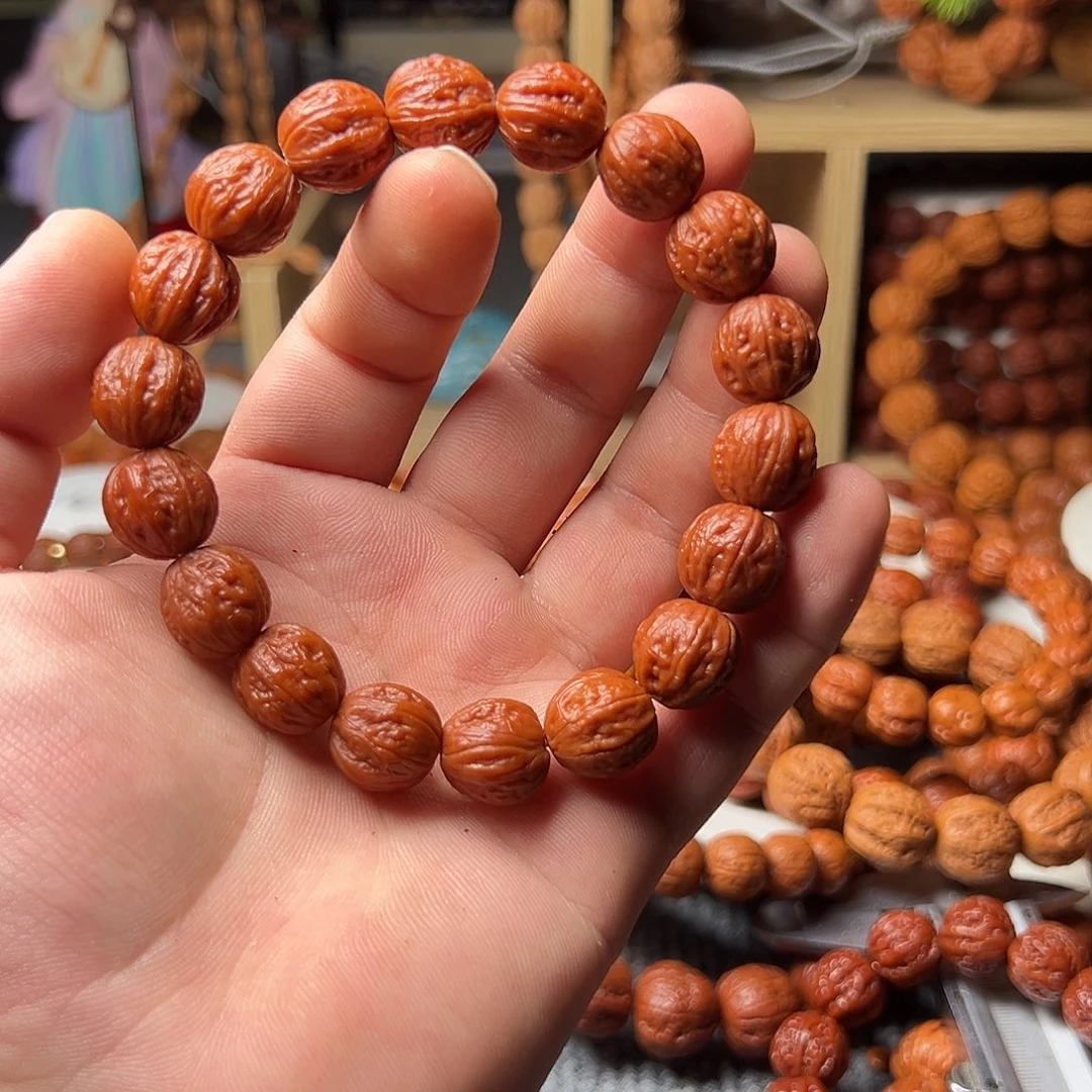 永***星文玩核桃手串小鬼脸