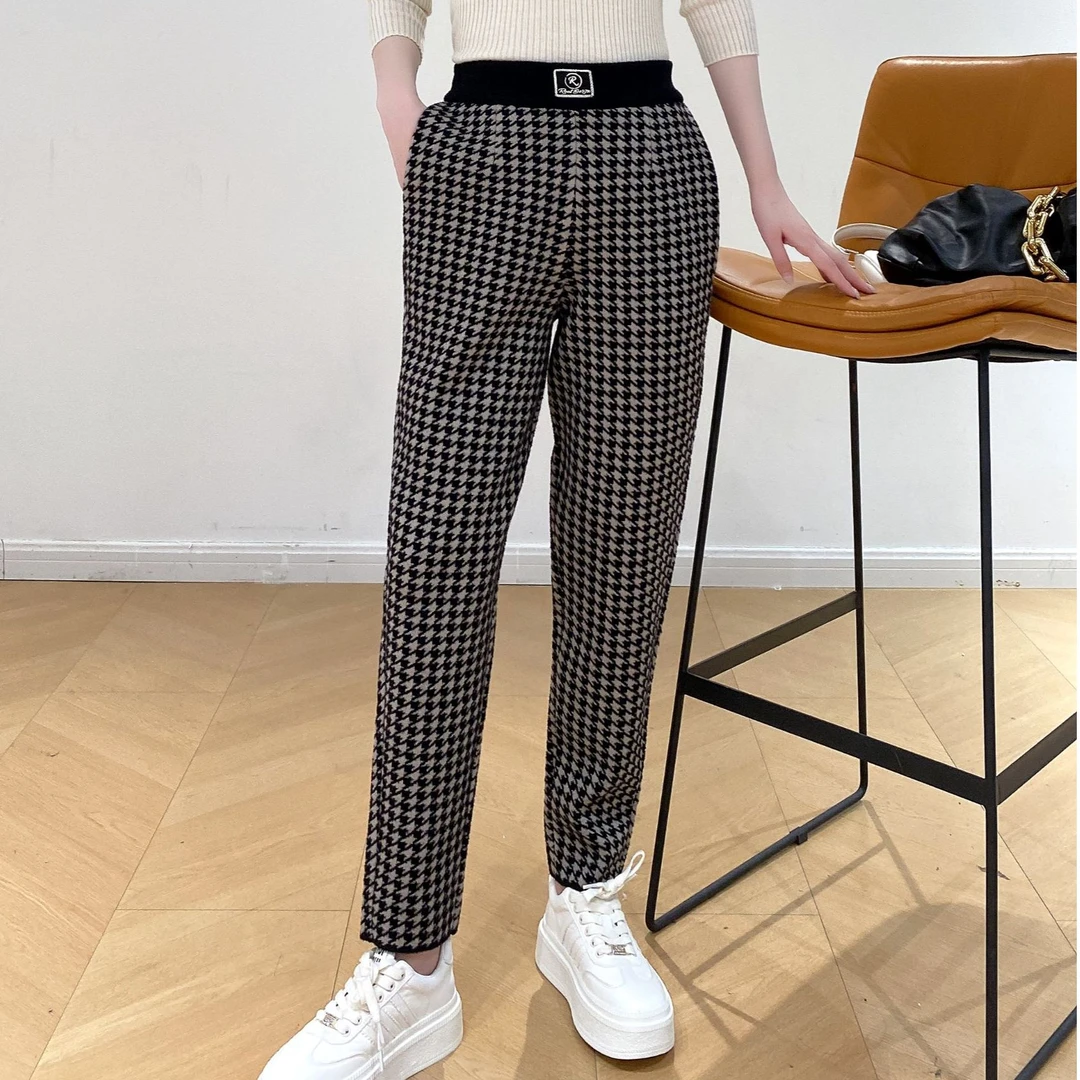 茜茜之恋 喜洋洋小格子R标休闲裤