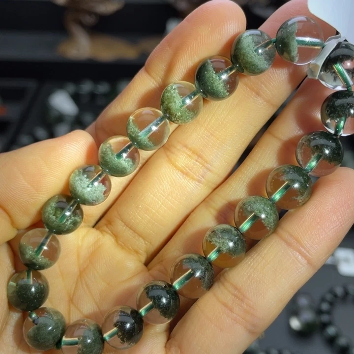 水晶未镶嵌手链绿幽灵聚宝盆9.8