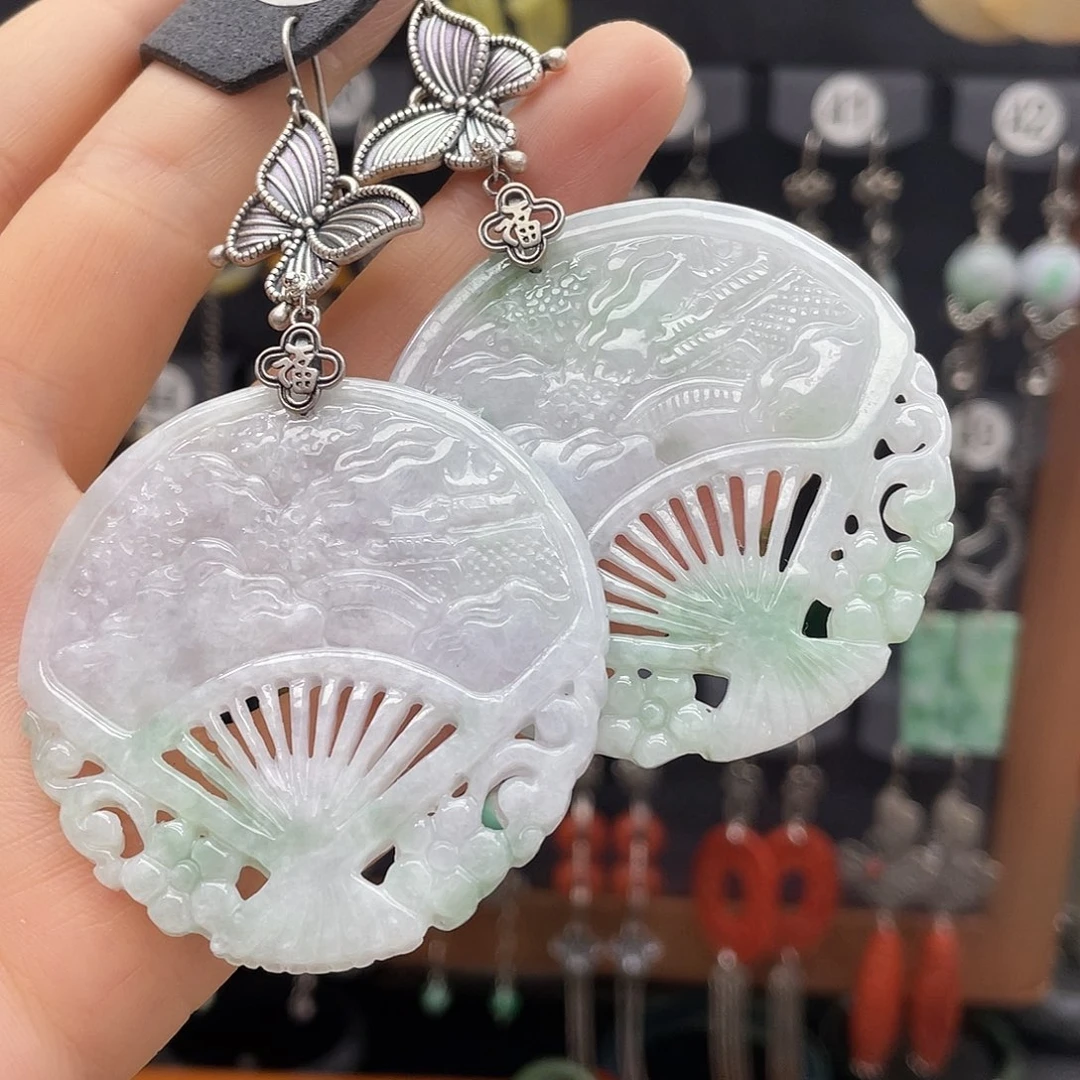 翡翠耳饰银S925镶嵌时**雨806ghhggh