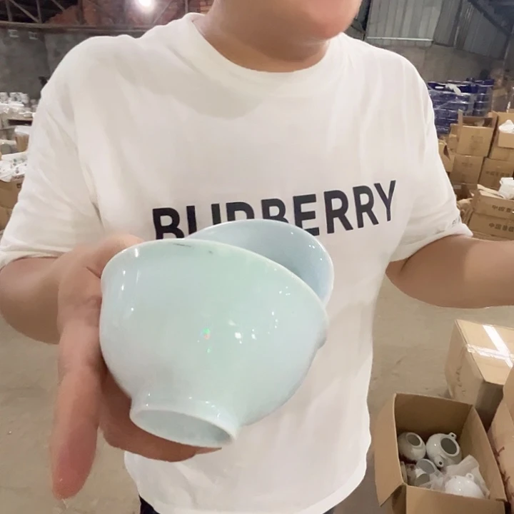 瓷片景德镇陶瓷影青米饭碗2只