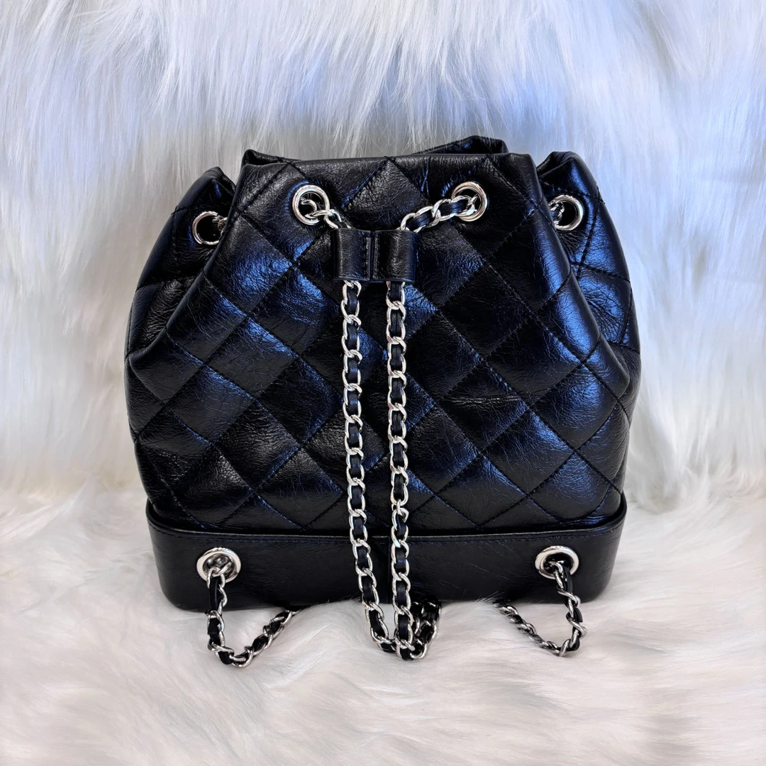 Laugh Queen手工打造真皮女士新款包0237 黑色 水桶 f