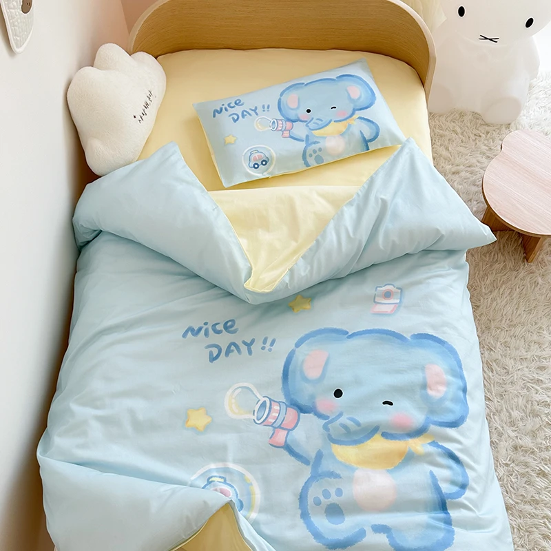 幼儿园被褥三件套入园专用卡通数码印花全棉宝宝被子七件套含芯