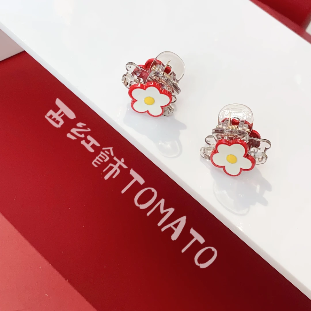 西红饰TOMATO韩国东大门手工彩绘鸡蛋太阳花刘海夹