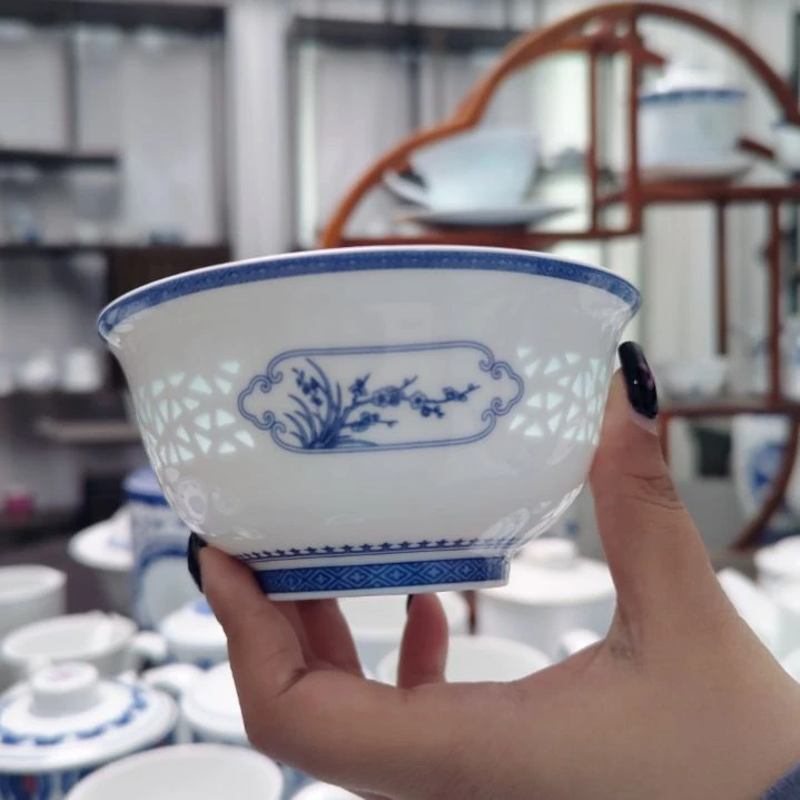 陶瓷四时吉祥4.5寸饭碗一个