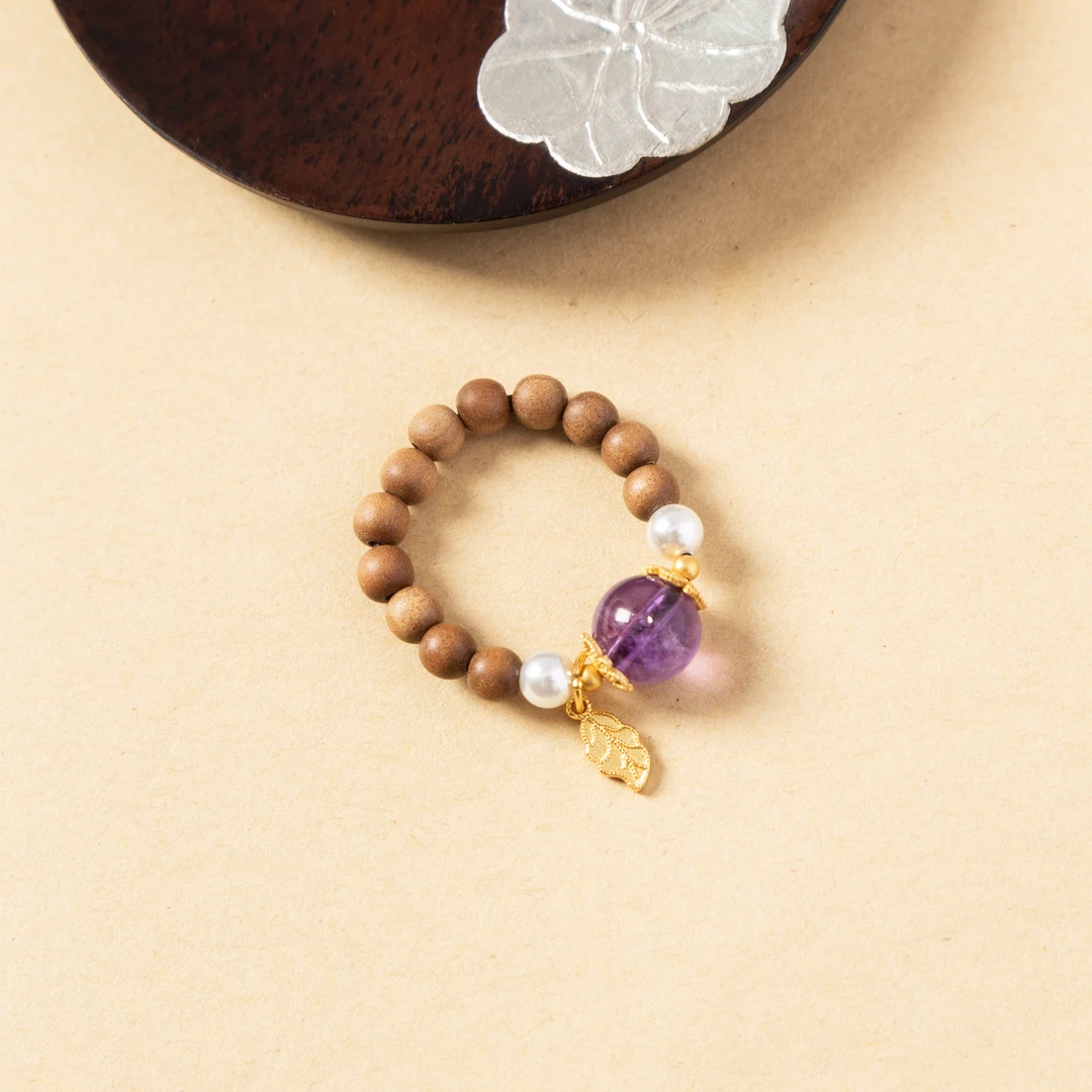 非金属木质戒指 老山檀 一叶晶穹 时尚戒指