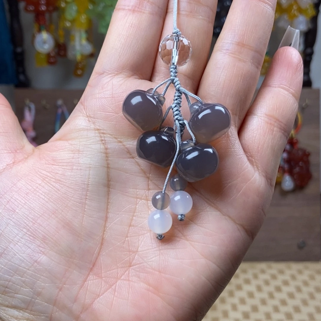 新品高级灰平安果手机链