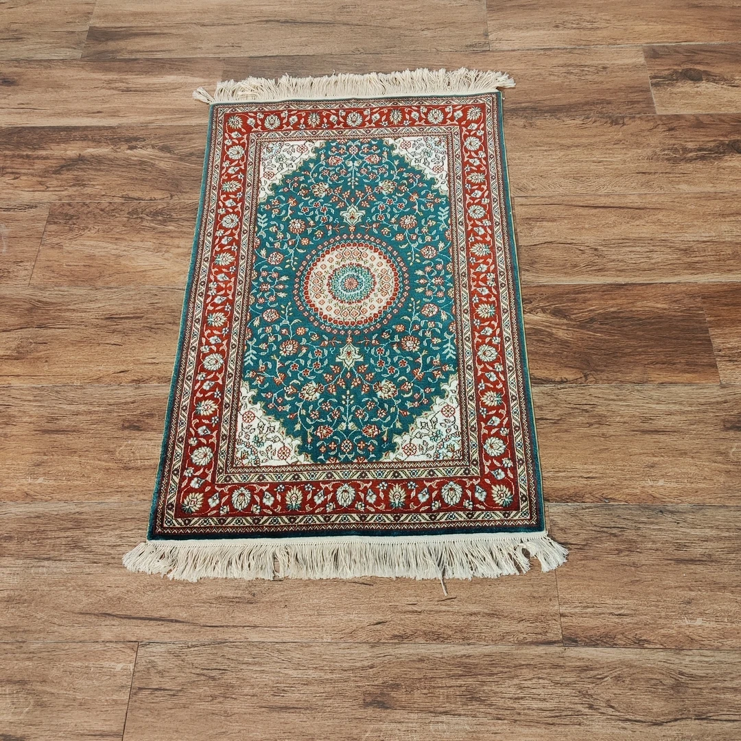 波斯经典图案毯手工编织卧室0.6米*0.9米地毯门垫复古家用地垫