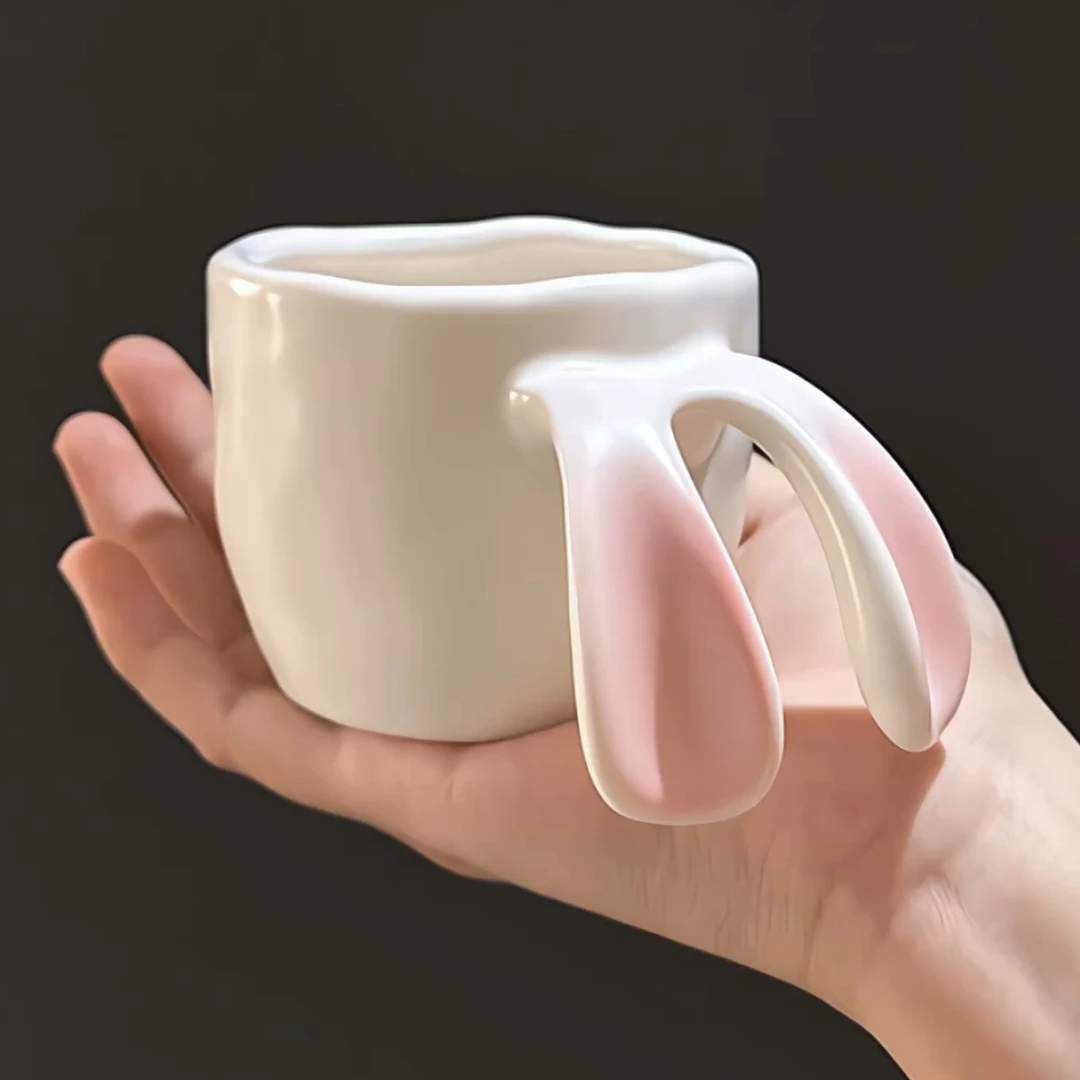 MOMO兔耳咖啡杯原创设计小众杯子收藏高级感女生闺蜜礼物YX