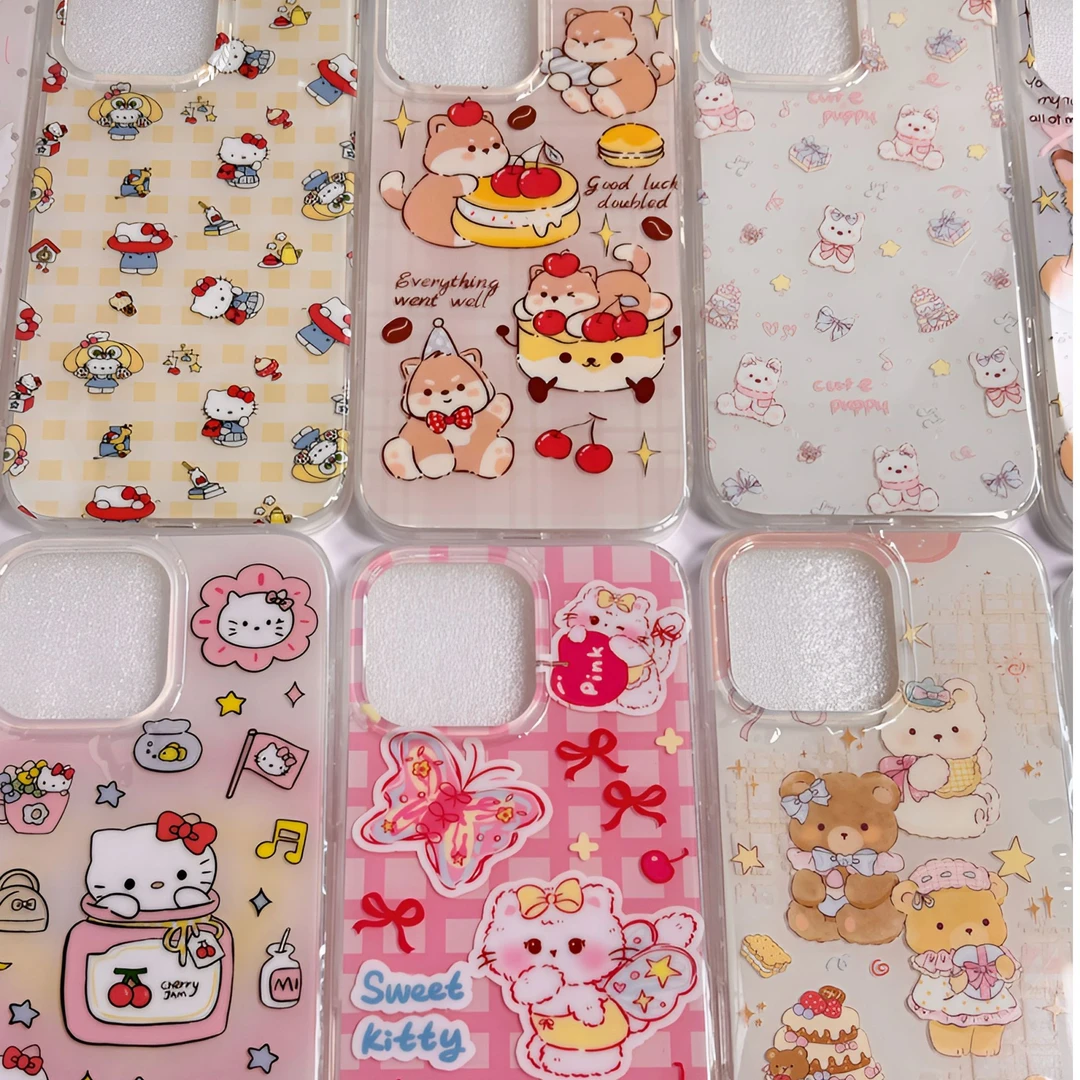 【拍一拆三】手机壳女款防摔卡通少女风适用对对碰iPhone14-16PM