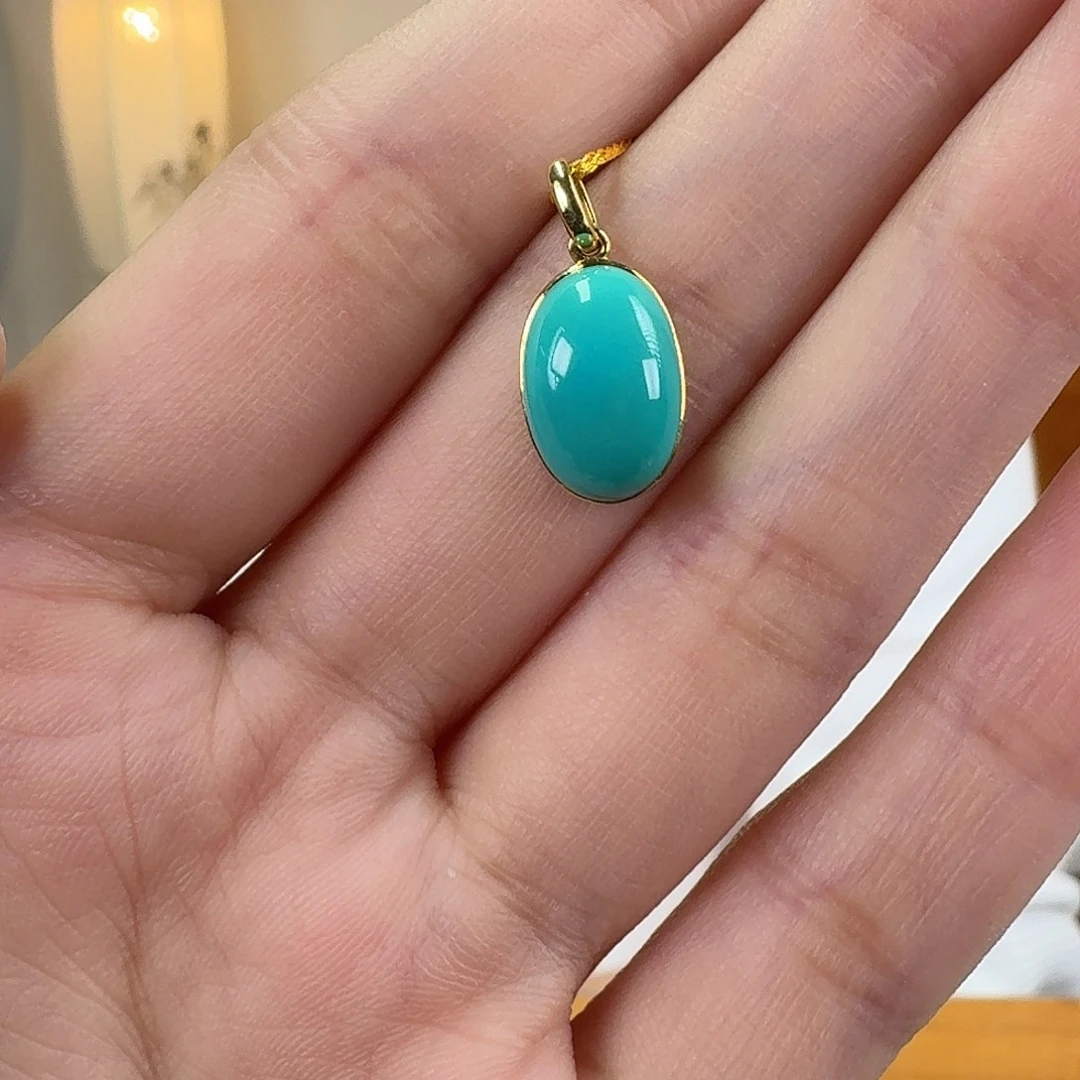 绿松石18K金镶嵌珠宝奇石