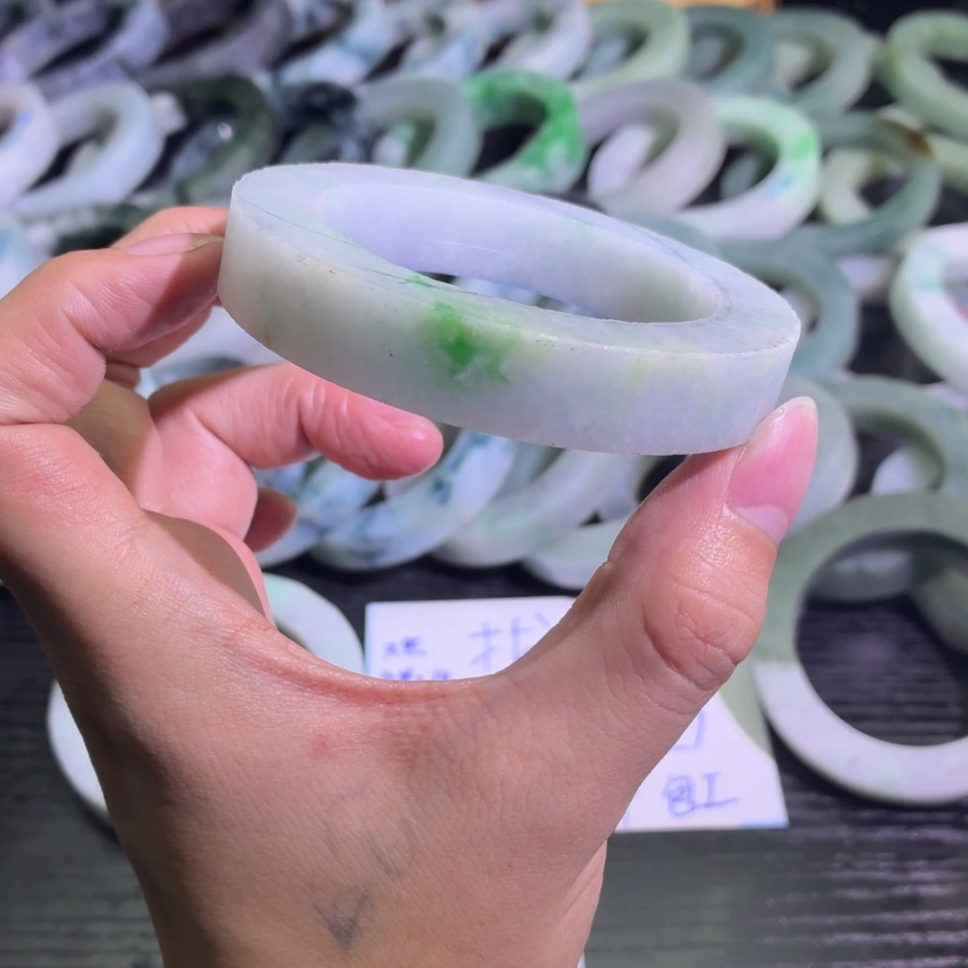 定制翡翠未镶嵌天然纹理随机，追求完美者慎拍