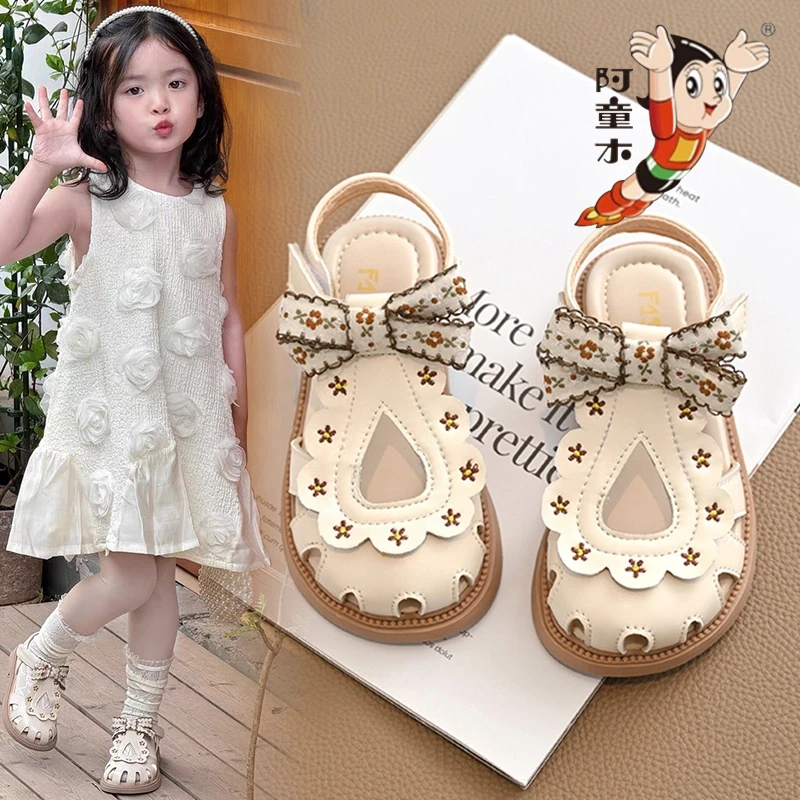 阿童木女童鞋儿童公主包头凉鞋2025新款夏季宝宝女孩软底洋气大童