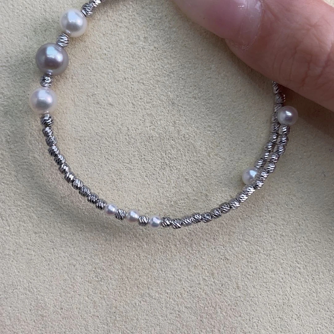 手链银S925镶嵌海水珍珠