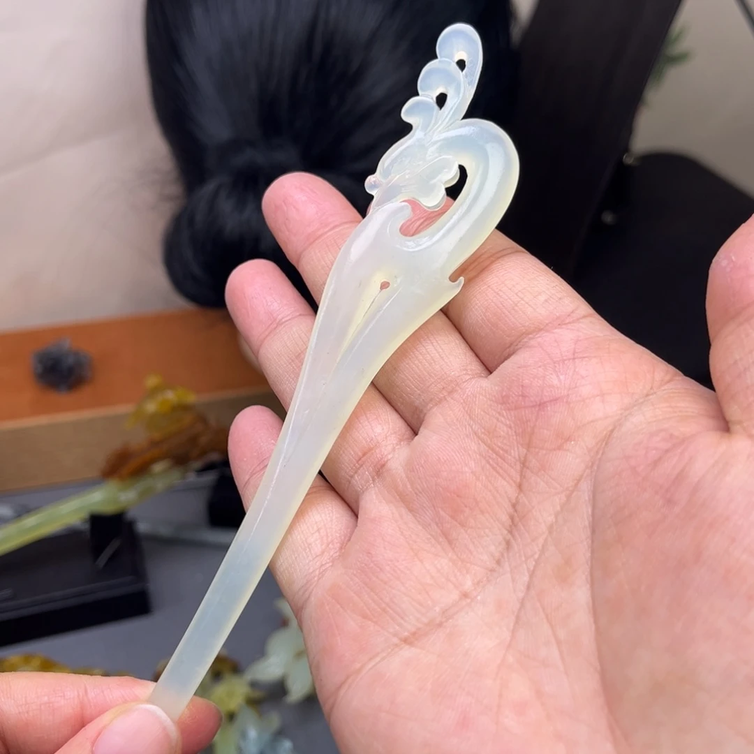 蛇纹石玉未镶嵌发簪