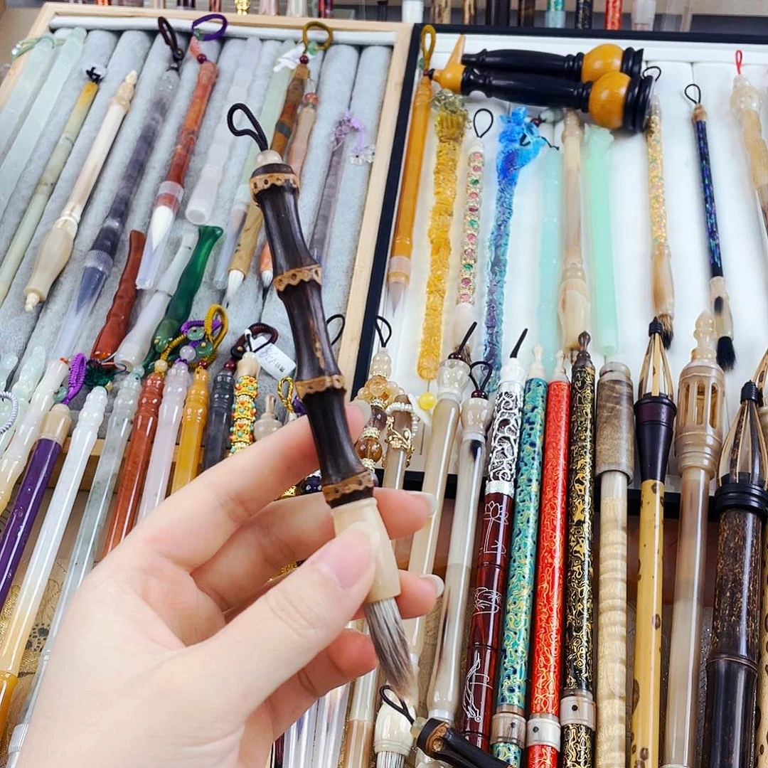 老紫竹根出锋2.5雪狐毛一支