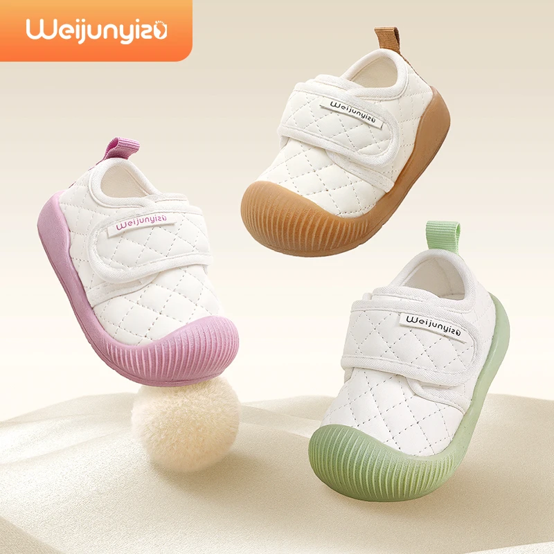 炜俊亿足秋冬学步鞋女宝宝鞋子婴儿鞋子加绒鞋机能男童鞋