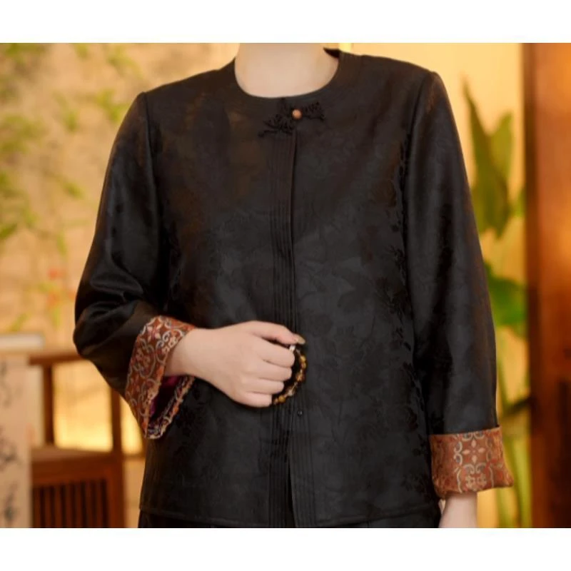 慧  新中式国风 1123256 喜鹊登梅 手工盘扣 重缎提花 外套 L 56