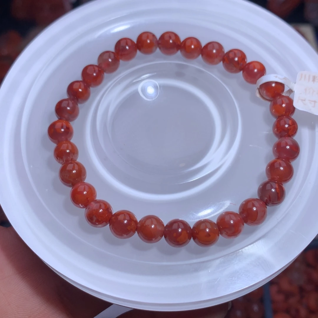 南红玛瑙未镶嵌珠宝半成品火焰手串