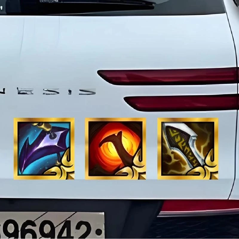 金铲铲之战汽车贴纸云顶之弈装备神装法爆群英贴纸蓝霸光明武器贴