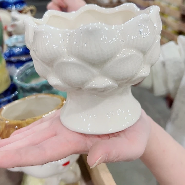 有孔.凑满10元发货多肉陶瓷花盆！