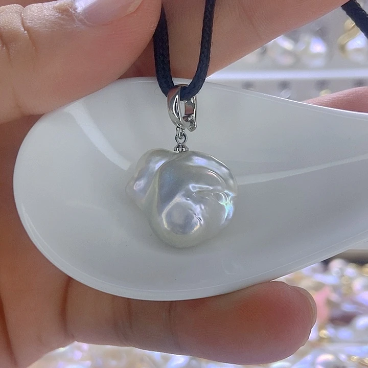 淡水珍珠颈饰银S925镶嵌18