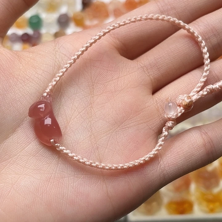 玛瑙/玉髓未镶嵌玛瑙非红趴趴猫手绳