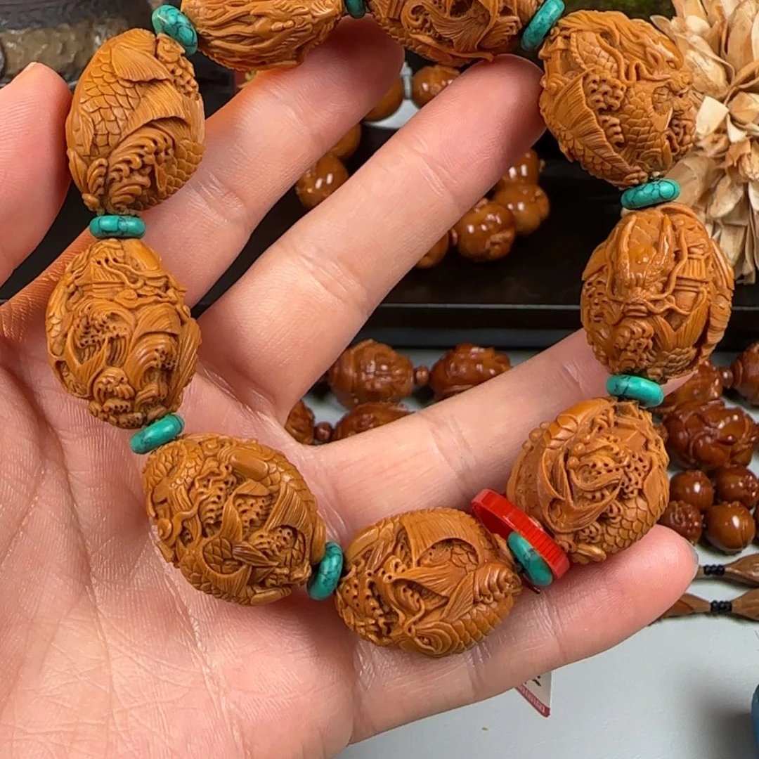 橄榄核手串/手链力舟 21鱼化龙