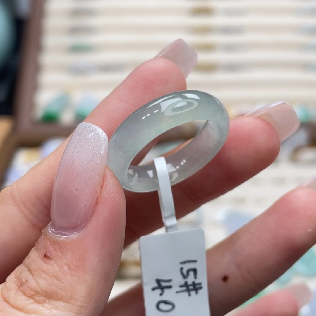 翡翠未镶嵌戒圈a31港圈15冰胶薄荷绿