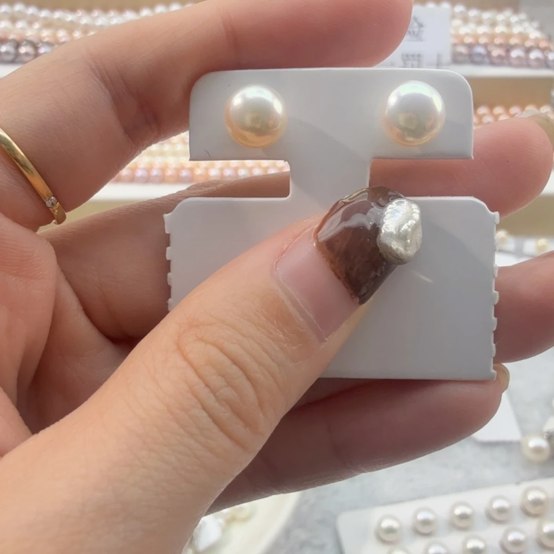 淡水珍珠耳饰银S925镶嵌