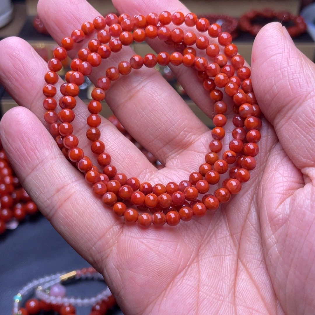 南红玛瑙未镶嵌飘花项链