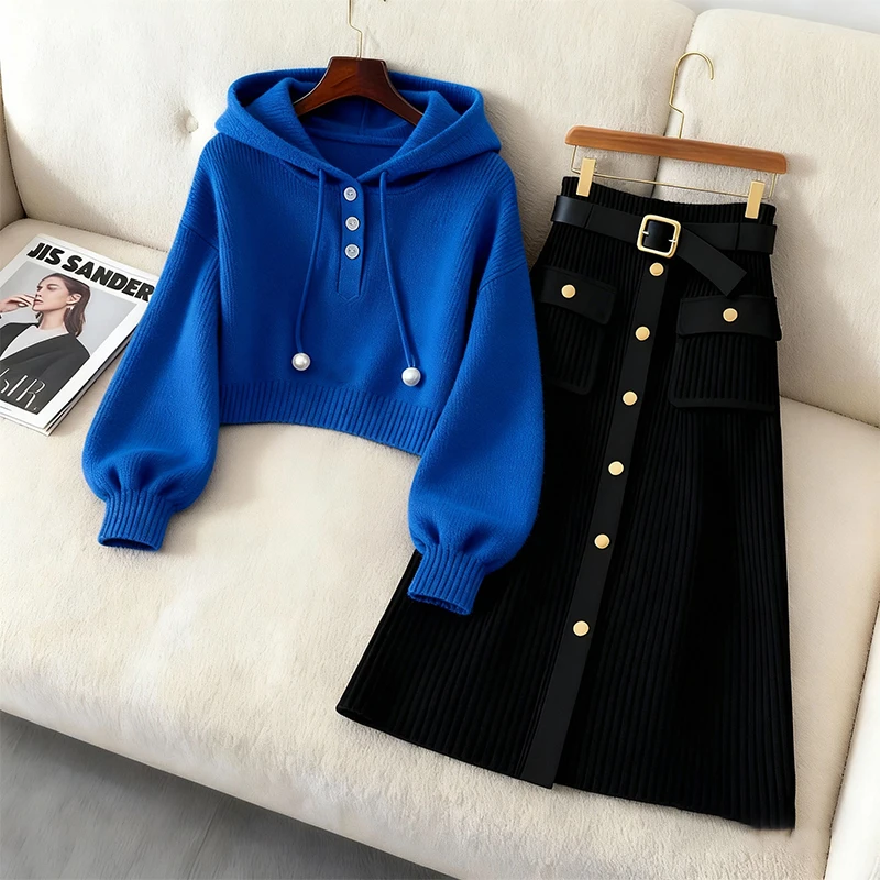 卫衣女毛衣半身裙套装女款爆款2025新款高级感秋冬穿搭一整套女装