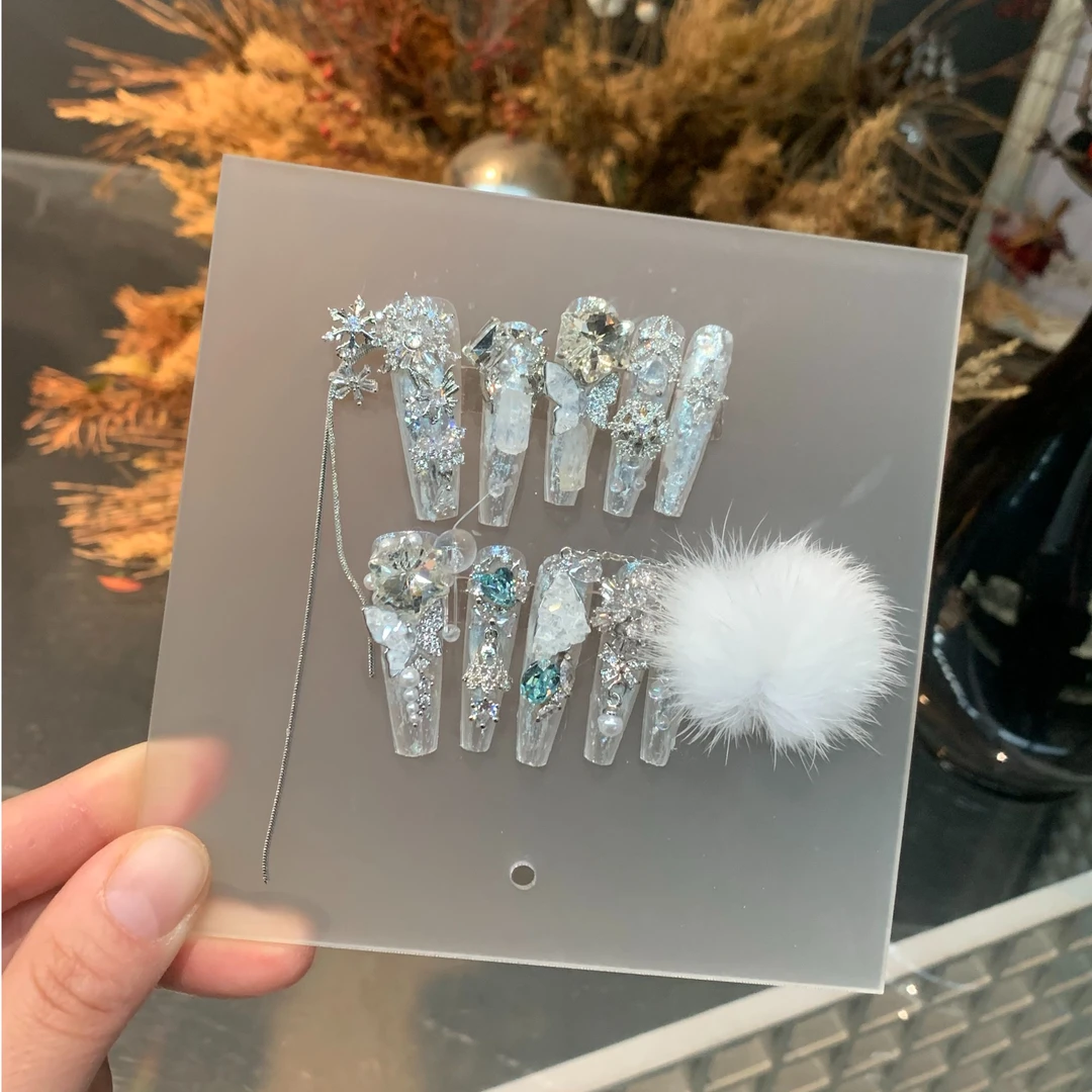 【白水晶】小七手工美甲穿戴甲便捷拆卸设计