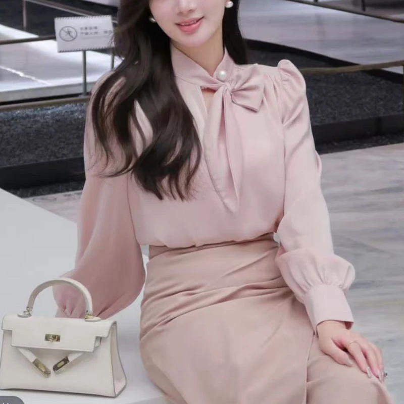 夏季新款设计感长袖蝴蝶结氛围衬衫#1835