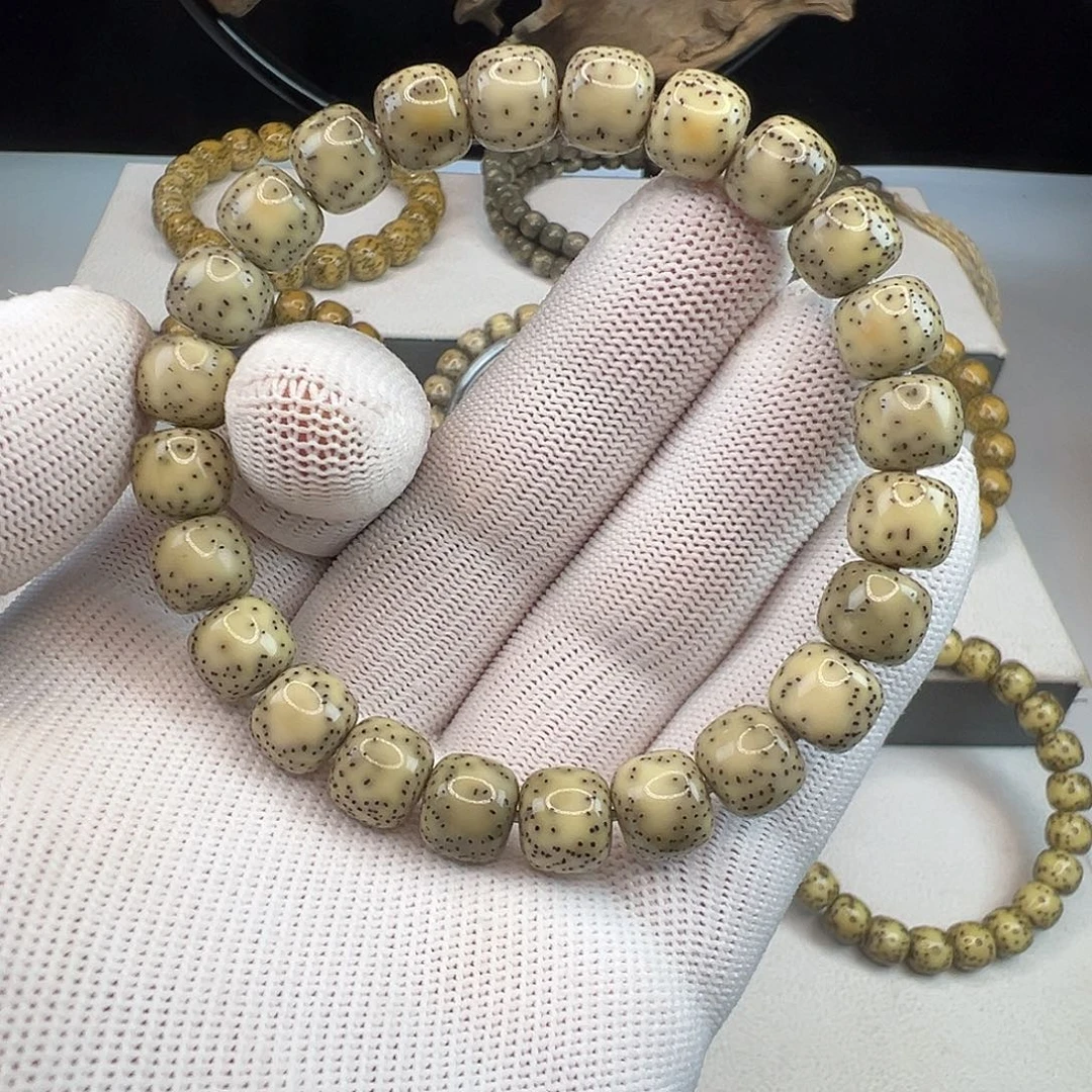 星月菩提手串星点货石玉料10×9侧留白针尖星