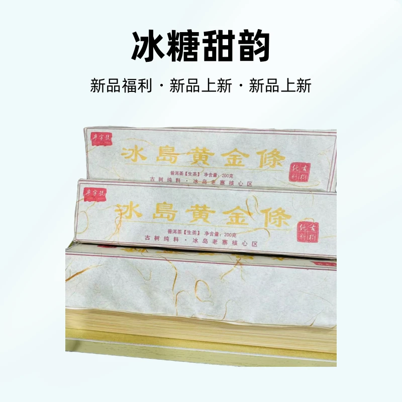 黄金条【冰岛老寨】2023年冰岛老寨核心区古树单株200克黄金条