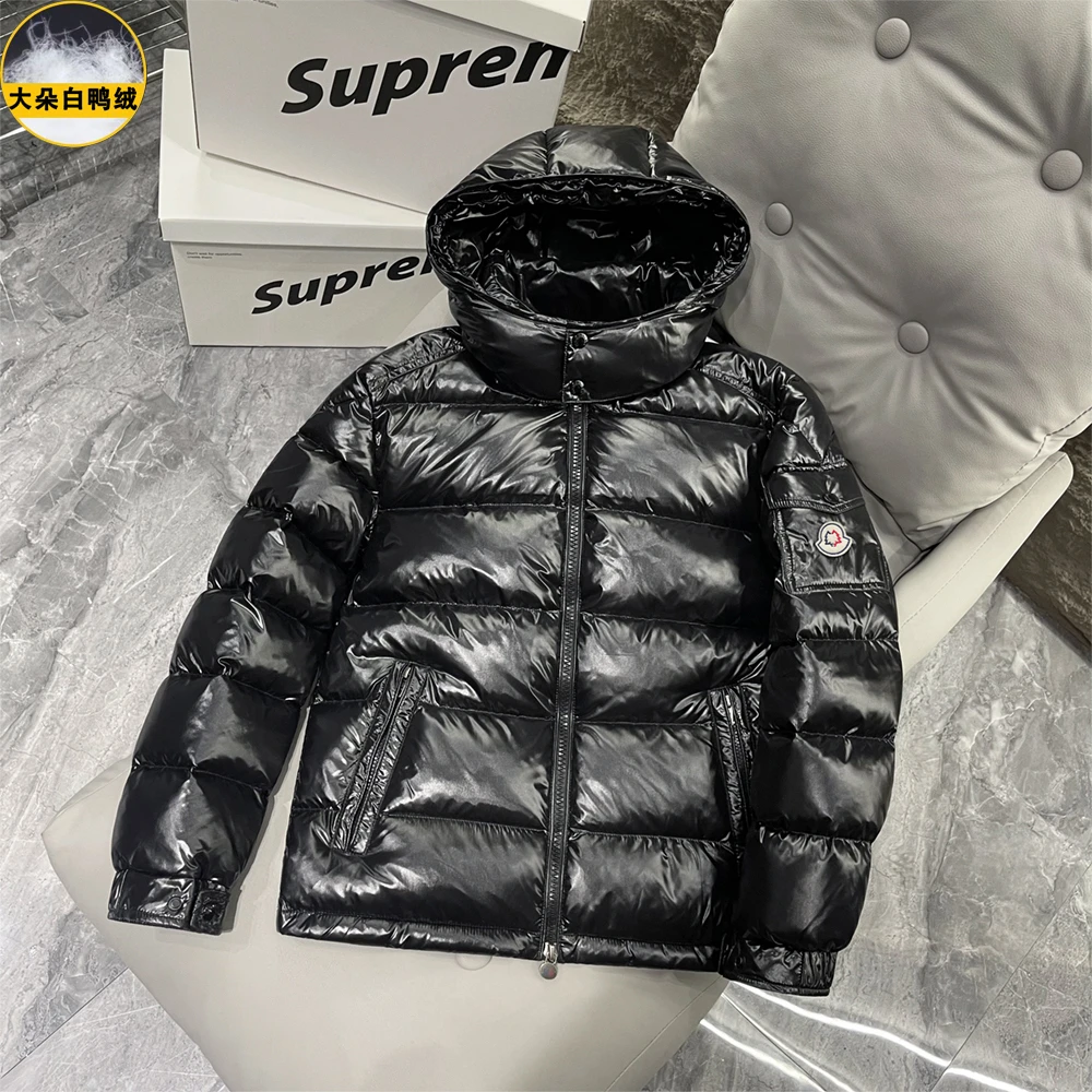 极寒系列男女同款冬季连帽玛雅羽绒服加厚保暖亮面白鸭绒男士外套