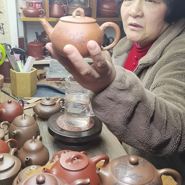 紫砂茶壶?****想黄降坡泥，松间照壶，160CC容量