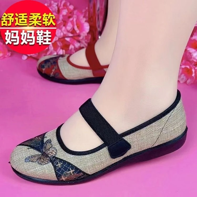 正品爆款老北京布鞋防滑单鞋中老年妈妈鞋软底透气舒适民族奶奶鞋