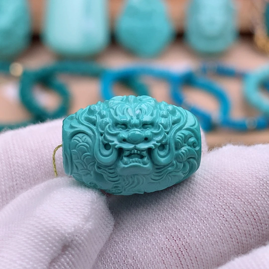 绿松石珠宝奇石未镶嵌14mm✖️19.5mm