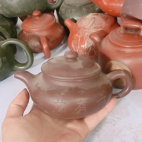 茶壶绿泥宜兴紫砂全手工制作
