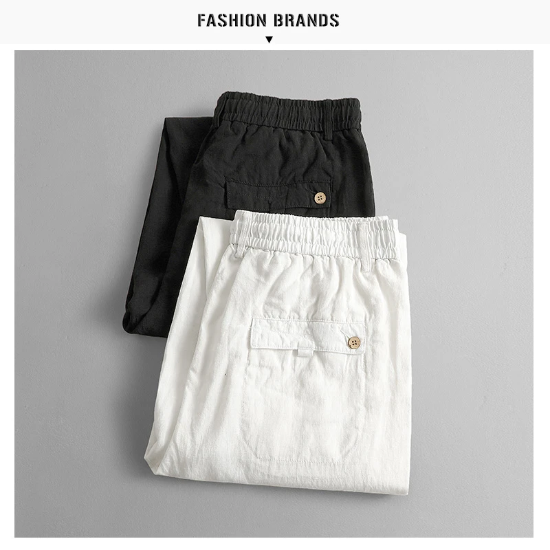 【莱赛尔天丝亚麻裤】夏季082轻熟极简休闲裤薄款透气纯色垂感长裤