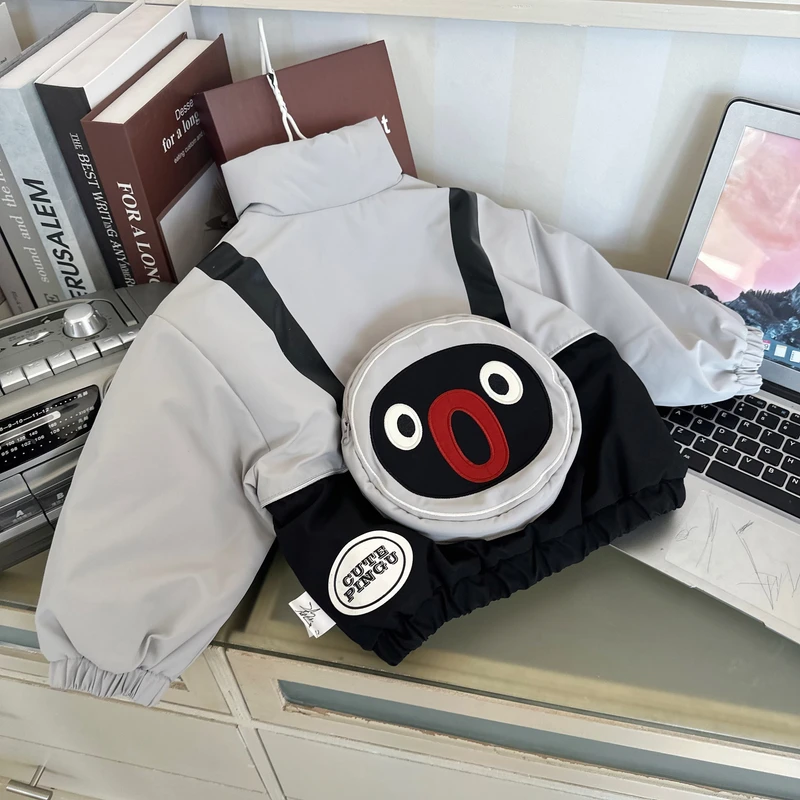 【pinggu企鹅】QW255376橘止皮25秋冬男小童后包包绗棉棉服夹克外套