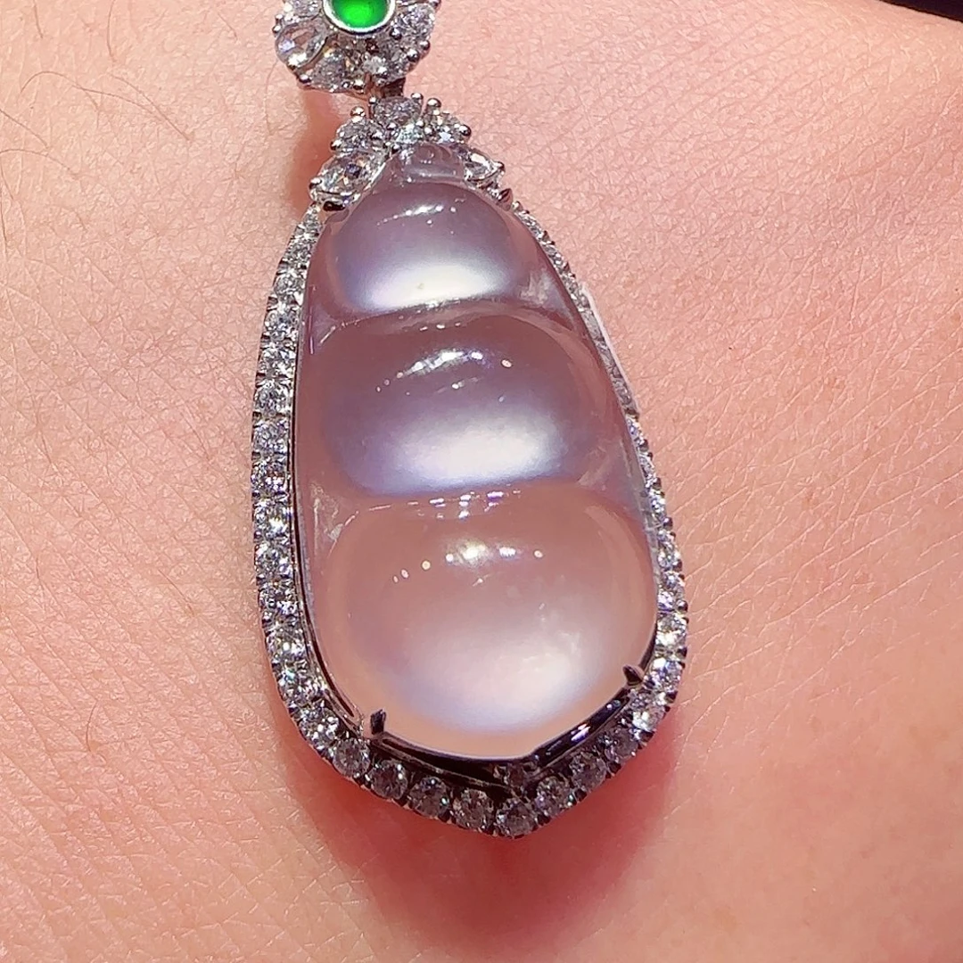 翡翠18K金镶嵌吊坠(不含链)吊坠