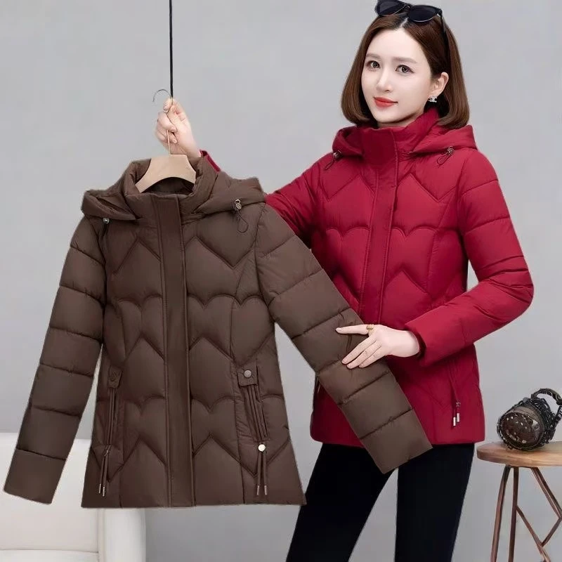 冬季保暖棉服加肥2024新款加大码宽松棉衣修身显瘦妈妈棉袄外套