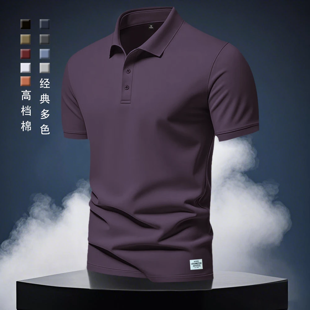 2025款男士POLO衫新款夏季爆款经典百搭翻领美式复古高档纯色多色