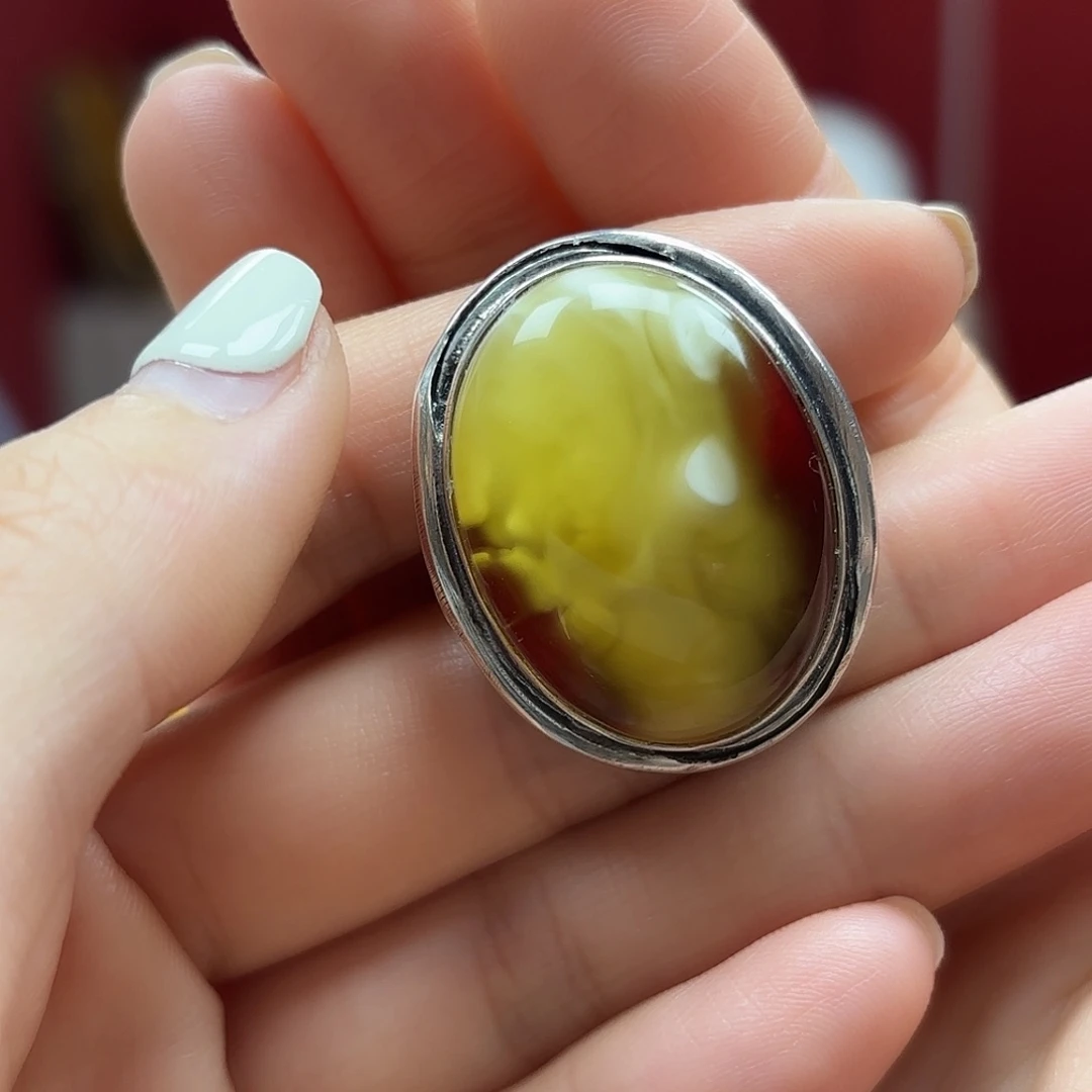 琥珀裸石未镶嵌9戒指